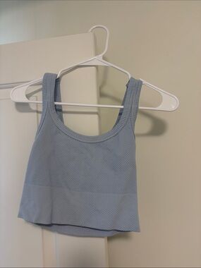 Nikibiki Light Blue Ribbed Crop Tank